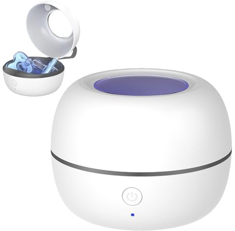 BAIFULAI Terilizzatore portatile per ciuccio: sterilizzatore UV ricaricabile USB, mini esterilizador Portátil De Uv disinfettante per ciuccio, tappi per le orecchie e altri piccoli pezzi (bianco)
