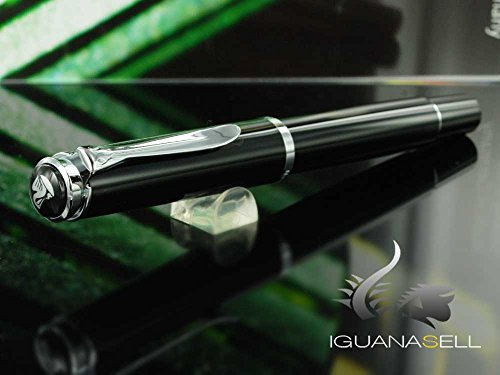 Pelikan Füllhalter Classic 205, Schwarz, Feder EF (extra-fein), hochwertiger Kolbenfüller im Geschenk-Etu