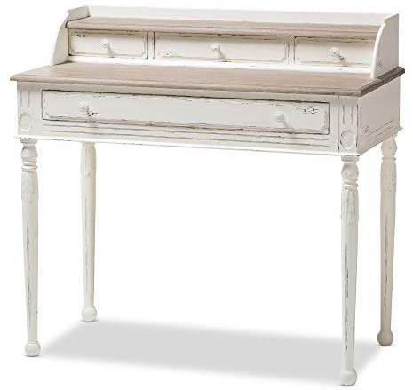Baxton Studio Anjou Traditional French Accent Writing Desk, White