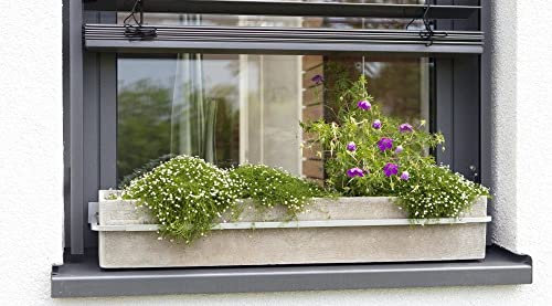 HT Blumenkastenhalterung silber Fenster Blumenkastenhalter verstellbar Aluminium Druckguss