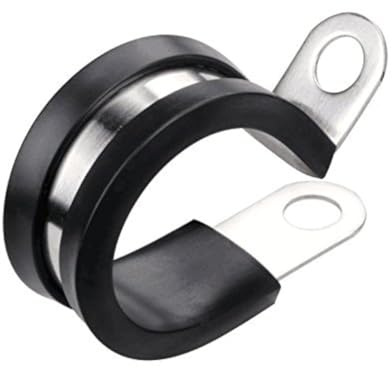 LOKMAN 20 Pack 1/4 Inch Stainless Steel Cable Clamp, Rubber Cushioned Insulated Clamp, Metal Tube Holder for Tube, Pipe or Wire Cord Installation