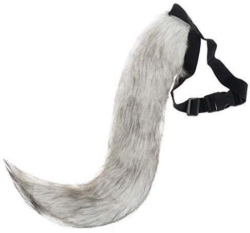 CoolChange Schwanz aus Kunstfell zum Umschnallen für Kostüm/Cosplay Farbe: Grau