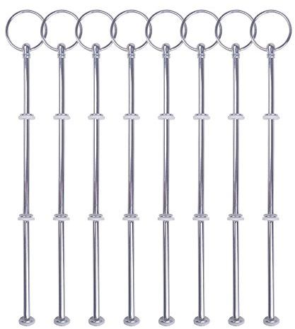 Cake Plate Stand Fittings Handle Silver for Party Food Tea Shop Room Hotel Display Holder 8 Sets 3 Tier