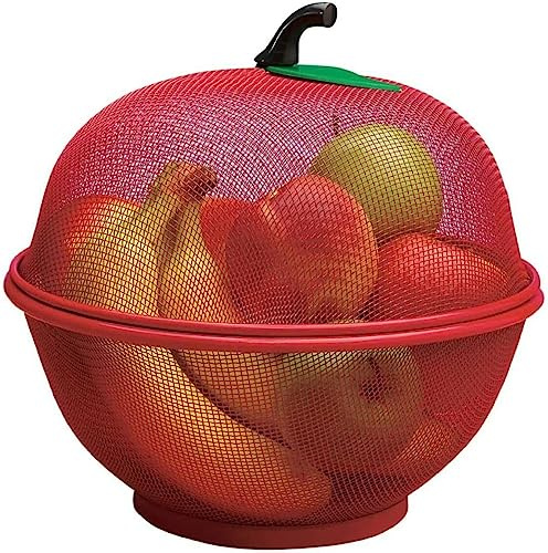 EliteKoopers 1 Pcs Mesh Fruit Bowl for Dinning Table Vegetables Fruit Basket Storage Rack