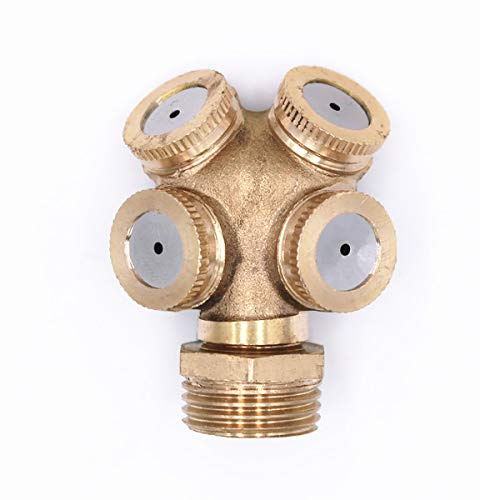 TF 1/2/3/4 Hole Professional Brass Spray Misting Nozzle Garden Sprinklers Fitting Hose Water Connector for Gardening and Farming