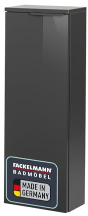 FACKELMANN Midischrank Slim Luna/tiefenreduzierter Schrank mit Soft-Close/Maße (B x H x T): ca. 30,5 x 83 x 17 cm/Badschrank mit 1 Tür/Türanschlag frei wählbar/Korpus & Front: Anthrazit