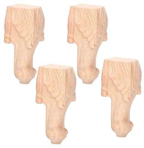 Pragmatic 4Pcs Wooden Furniture Legs 5.9 in European Style Solid Wood Cabinet Legs Carved Table Foot Furniture Leg Sofa Feet for Wardrobe Table