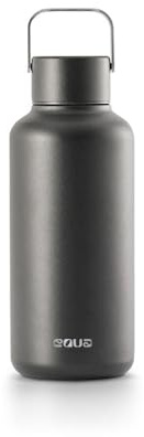 EQUA Timeless Trinkflasche, Edelstahl, 600ml, BPA-frei, auslaufsicher, haltbar, multifunktional, dunkel, Dark