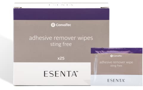 ConvaTec ESENTA Salviette adesive per rimuovere stomi e ferite, senza punture, senza alcool, confezione da 25 ct (confezione da 1)