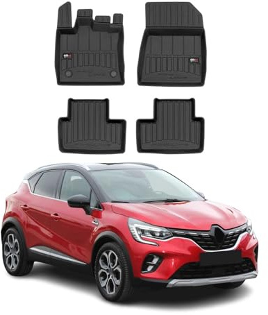OMAC Fußmatten für Renault Captur 2019-2026 TPE 4tlg | Premium, Automatten, Gummimatten, Allwetter, fahrzeugspezifisches Produkt, 3D-Passform, Antirutsch, wasserdicht