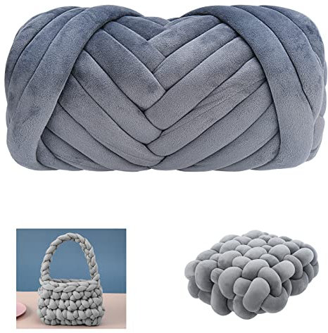 Moon Waves Grobes Garn für Armstricken, Häkelarbeiten, Decken, Haustierhaus (dunkelgrau)