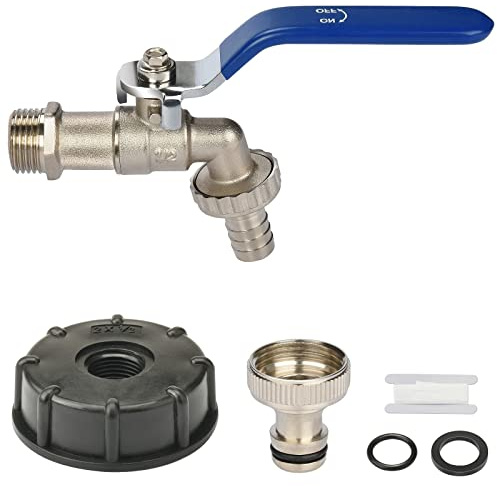 nutmanel IBC Container Tankadapter IBC Tank Zubehör 1/2 Zoll IBC Container Hahn Wasserhahn Auslaufhahn Regentonne 1000L