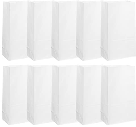 STOBOK 50piezas Bolsa De Papel Kraft Para Alimentos Fondo Cuadrado Para Desayuno Pan Postres Fiestas y Cocina Unidades Material Resistente