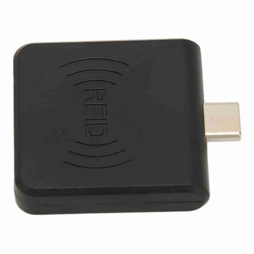 RFID ID Mobile, Interfaz Tipo C 125Khz Lector de RFID Portátil Lector de Tarjetas de Teléfono Smart Black (Negro)