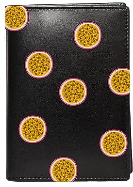 Menzo Reisepasshülle aus echten Leder, Reisepass Etui mit Aufdruck, Passhülle für Reisepass ab 2007 für Damen und Herren (Passionsfrucht)