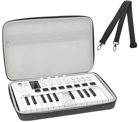 Musiin Hochwertige Midi-Tastaturhülle aus Samt, kompatibel mit MPK Mini IV, Arturia MiniLab 3, MiniLab mkII 25 Slim, AlphaTheta Slab, Tastaturhülle, Midi-Controller-Synthesizer-Hülle (Grau) | Kompatibel mit Akai MPK Mini IV, MiniLab MkII 25 Slim, AlphaTheta SLAB, Midi-Tastatur-Controller, Synthesizer-Speicher (grau)
