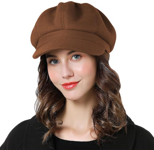 Sumolux Baskenmütze für Damen, französische Wolle, klassisch, Herbst, Frühling, Winter