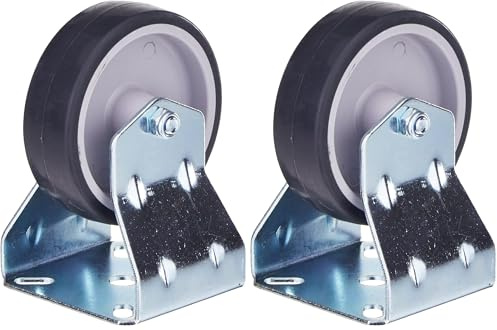Metafranc Bockrolle Ø 75 mm - 60 x 60 mm Platte - Gummi-Rad - Weiche Lauffläche - Gleitlager - 60 kg Tragkraft/Transportrolle/Möbelrolle/Schwerlastrolle / 800580 (Packung mit 2)