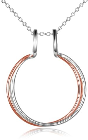 HUKKUN Ringhalter nencklace Sterling Silber Herz/Pferd Schuhe Verlobungsring Keeper Halskette für Frauen