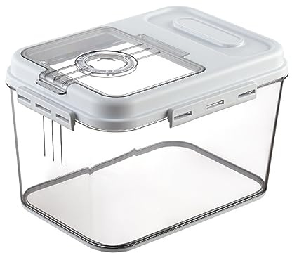 Rice Storage Container, Plastic Rice Bucket 7.5KG Cereal Grain Flour Containers Storage Sealed Moisture Proof Rice Bucket with Magnetic Lid