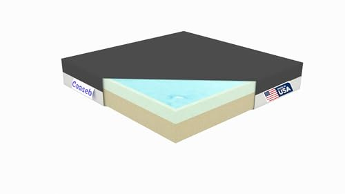 Coaseb Gel Seat Cushion for Wheelchair, Office & Home Chairs – 3 Thick with 1 Cooling Gel Memory Foam + 2 High Resilience Foam, Non-Slip & Washable Cover, Pressure Relief for Long Sitting