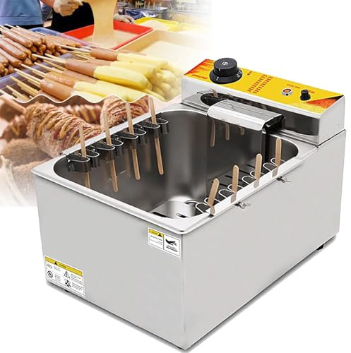 YEHOZZ Freidora De Palitos para Perritos Calientes con Queso De 12 litros, Máquina para Hacer Palitos para Perritos Calientes con Queso Eléctrico Comercial De 1900 W