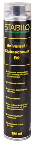 Universal-Klebeschaum B2-750ml | Dämmstoffkleber, Perimeterkleber, Schaum zum Isolieren, Verkleben & Befestigen | Ausbeute wie ein 25kg Pulverkleber