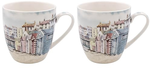Lesser & Pavey Sandy Bay Mugs Set of 2 | Ceramic Coffee Mugs Set for Home or Work | Premium Design Mugs Set for All Occasions | Lovely Mugs for Tea, Coffee & Hot Drinks - Macneil Studios