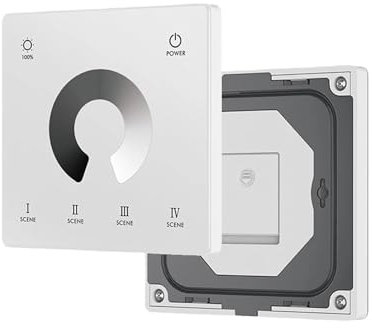 Tuya Zigbee AC Triac Dimmer LED Controller della luce Interruttore a pulsante 110V 220V 230V Controllo rotativo senza fili Touch Remote Control (Color : TW1 W)