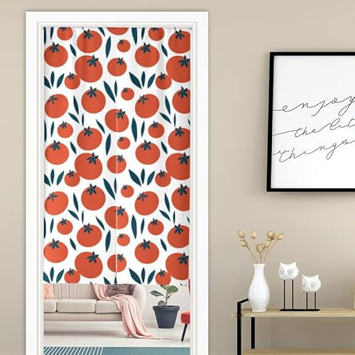 tür Vorhang 2x42.5x150cm Rote Tomate Room Divider,Japanese Style Door Curtain Restaurant Entrance Hanging,Half Curtain Decorative Curtains,Küche Shop Tür Halber Vorhang