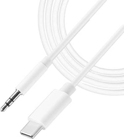 USB C Klinke Aux Kabel Auto Handy, 1M USB C auf 3.5mm Jack Klinke Kabel für Phone 15 Pro Max/15 Plus, Sam S23/S22/S21 Ultra, Huawei P40/Mate40, Xiaom,Kopfhörer,Home/Car Stereos White