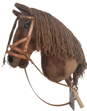Hobby Horse Hobbypferd groß A3 (Pferd auf einem Stock) komplett mit Geschirr wie auf dem Foto (gesichtet)