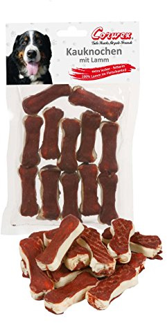 Corwex Kauknochen (12x5cm mit Lamm - 10er Pack), für kleine Hunde, extra lecker & fettarm, Hunde-Kauartike mit 100% Lamm im Fleischanteil