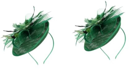 SAFIGLE 2 Stück Schmetterlingshut Haarschmuck Fascinator Stirnband Schleier Fascinator Hut Für Frauen Stirnband Mesh Hüte Für Frauen Grün
