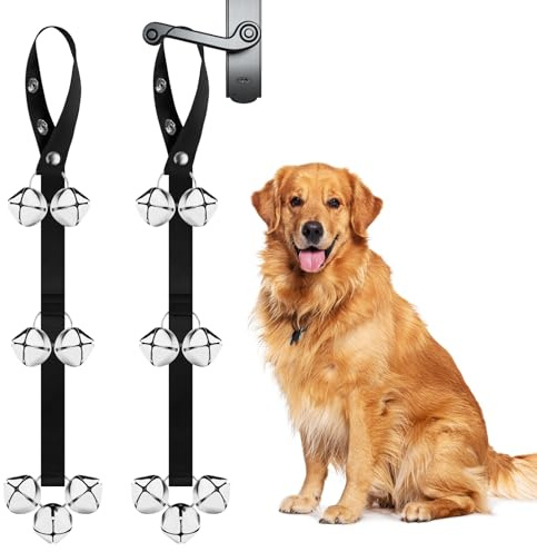 YHTCC 2 confezioni di campanelli per cani, lunghezza regolabile per addestramento del cane appeso al nodo della porta, con 7 sonagli forti, utilizzati per addestrare il WC del cane campane per cani