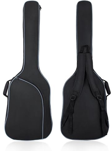 HOHIYO 10MM Polsterung Bassgitarre Gig Bag Bass Tasche Elektrische Bass Gitarrentasche Bassgitarre Tasche 0,38 Zoll Polsterung Leichtgewichtig Wasserdicht Schwarz