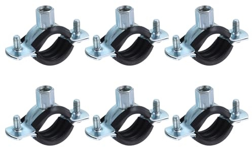sourcing map 6 Pcs Split Ring Pipe Hanger, 25mm/1inch Adjustable Pipe Bracket Clamp Wall Ceiling Mount Pipe Strap Support for Plumbing Drainage Pipe Tube