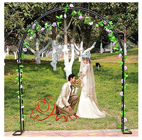 Arco de boda de metal para jardín, patio, césped, cenador de acero para plantas trepadoras, rosas, vides, fiestas al aire libre, enrejado, pérgola grande con tamaño 200 x 230 cm, elegante decoración