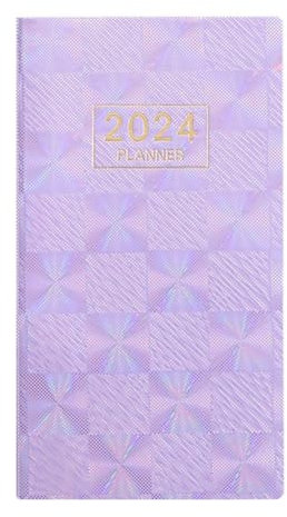 Eighosee Terminbuch und Planer 2024, A6-Planer, Januar 2024 – Dezember 2024, Täglicher Stundenplaner 2024, Premium-Papier (Lila)