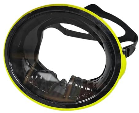 LCQSYE Tauchmasken Universal-Taucherbrille Großer Rahmen Fischerbrille HD-Freitauchmaske Schwimm-Schnorchelmaske Schnorchelmaske(304yellow)