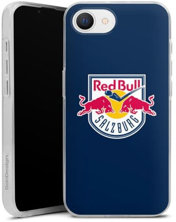 Silikon Hülle kompatibel mit Apple iPhone 16e 2025 Case transparent Handyhülle EC Red Bull Salzburg Offizielles Lizenzprodukt Eishockey