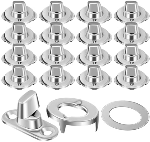 Homoyoyo 20 Set di Clips per Teloni, Bottoni Fissaggio e Viti Ritorta per Metalli in Ferro Zincato, Montaggio Stabile per Barche e Teloni Marini