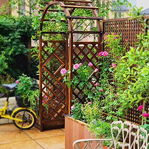 Arches de roses en bois résistant aux intempéries pour plantes grimpantes de jardin, treillage et aides à l'escalade Décoration d'extérieur tonnelle 120 x 215 cm/140 x 225 cm
