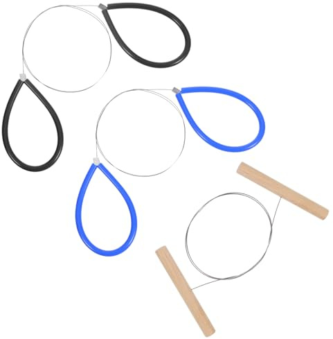 3 PCS Clay Wire Cutter Pottery Wire Tool Steel Wires Clay Cutter Standard Pottery Wires Cutters Cut Off Tools for Clays Artists with Black Blue and Wood Handle for Artists
