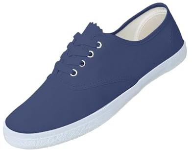 Scarpe da ginnastica in tela, da uomo, per il tempo libero, 45, piatte estive, per coppie, estive, scarpe da ginnastica con lacci, suola morbida, per il tempo libero, scarpe in tela, Blu, 43 EU