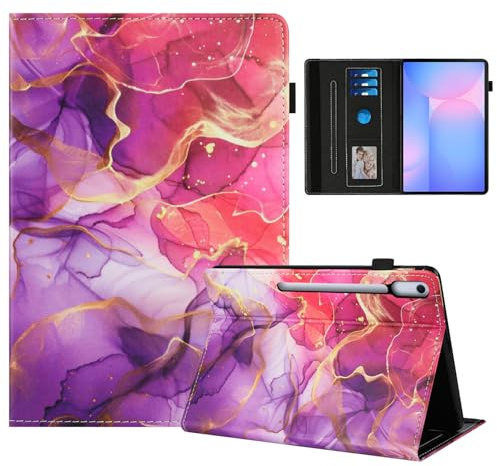 Rostsant Coque pour Samsung Galaxy Tab S10 FE+ 13.1 Pouces 2025 (SM-X620/X626B) Impression Graphique Housse en Tablette Cuir PU Protection pour Samsung Galaxy Tab S10 FE Plus Marbre Rose doré
