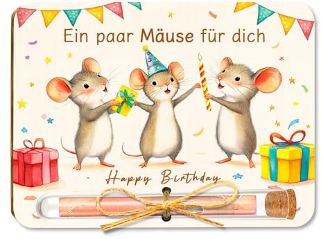 Geldgeschenke Geburtstag aus Holz, Geldgeschenk Verpackung zum Geburtstag, Lustige Geburtstagskarte Holz mit Reagenzgläser Umschlägen, Happy Birthday Geschenk
