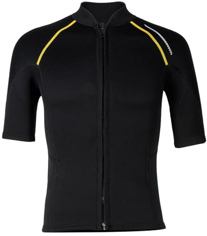 iiniim Mans Thermal Swim Coat 1.5mm Neoprene Wetsuits Top Short Sleeve Rash Guard Shirts