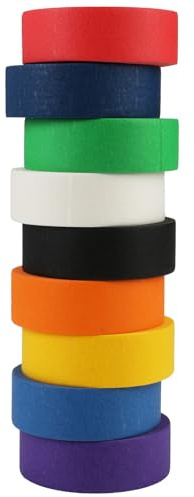 9 Rollos Cinta Adhesiva Colores,20mm x 13m Cinta de Carrocero para Pintar,Masking Tape,Cinta Adhesiva de Colores para Manualidades,Cinta Enmascarar para Manualidades,Álbumes de Recortes,Arte de Pared