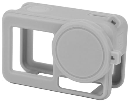 ASHATA Flexible Silicone Case for Action 5 Pro with Lens Cap and Hand Strap, Comfortable Camera Cover for Photography Enthusiasts (Grey)